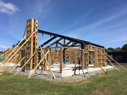 Hardwood trusses on the build